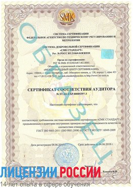 Образец сертификата соответствия аудитора №ST.RU.EXP.00005397-3 Нижнегорский Сертификат ISO/TS 16949
